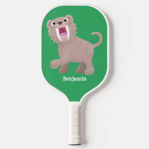 Niedlicher Säbeltoothy Tiger Smilodon Cartoon Pickleball Schläger