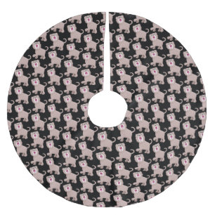 Niedlicher Säbeltoothy Tiger Smilodon Cartoon Polyester Weihnachtsbaumdecke