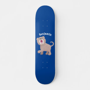 Niedlicher Säbeltoothy Tiger Smilodon Cartoon Skateboard