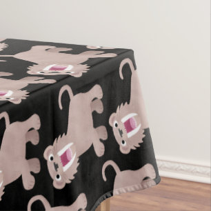 Niedlicher Säbeltoothy Tiger Smilodon Cartoon Tischdecke