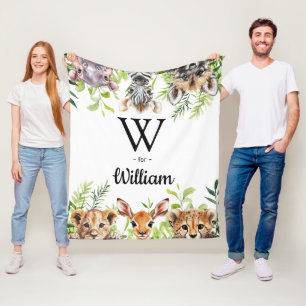 Niedlicher Safari Animals Baby Kinderzimmer Room Fleecedecke