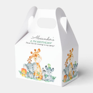 Niedlicher Safari-Dschungeltiere Wasserfarbe Gebur Geschenkschachtel