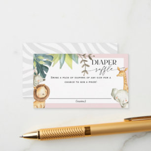 Niedlicher Safari Gil Baby Duschdiaper Gewinnspiel Begleitkarte