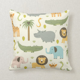Niedlicher Safari Jungle Animals Grünpflanzen Kiss Kissen