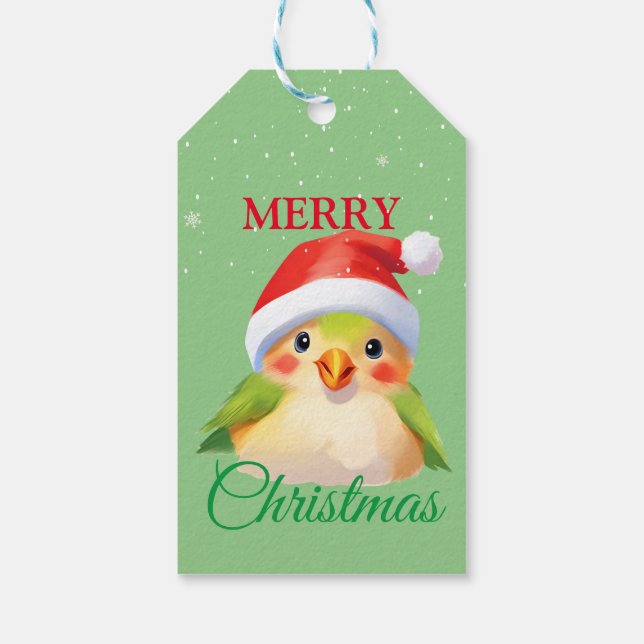 Niedlicher Safari-Vogel Weihnachtskostüm Geschenkanhänger (Rückseite)