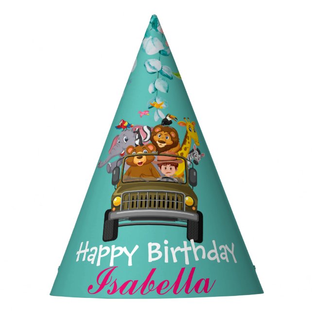 niedlicher Safarizoo Partyhütchen (Vorderseite)