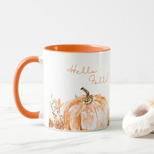 Niedlicher Saisonhallo Fall Wasserfarbe Pumpkaffee Tasse