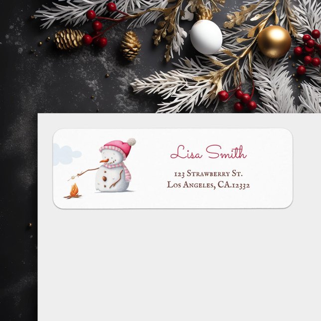 Niedlicher Saisonschneemann Roastmarshmallows Wint (Von Creator hochgeladen)