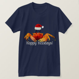 Niedlicher Sandkrebs in der Weihnachtsmannmütze T-Shirt
