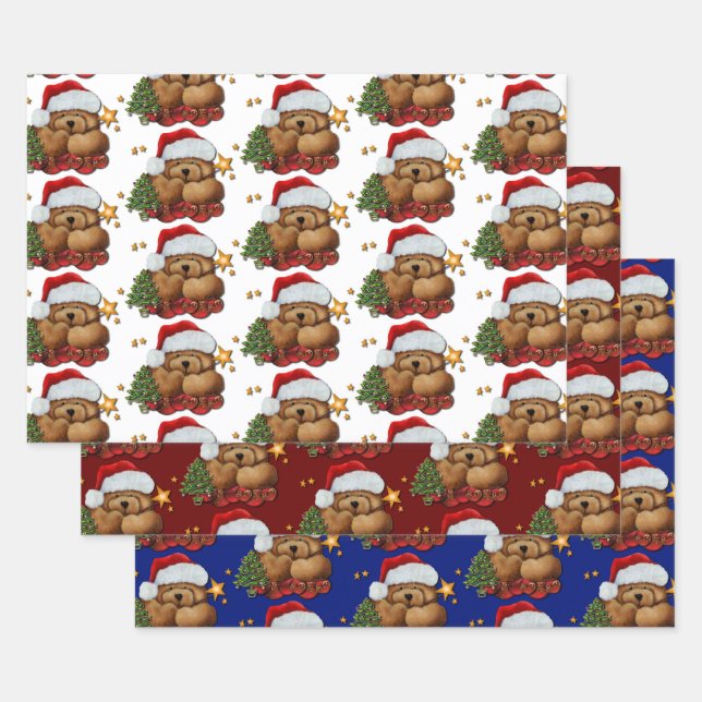 Niedlicher Santa Bear Geschenkpapier Set (Set)