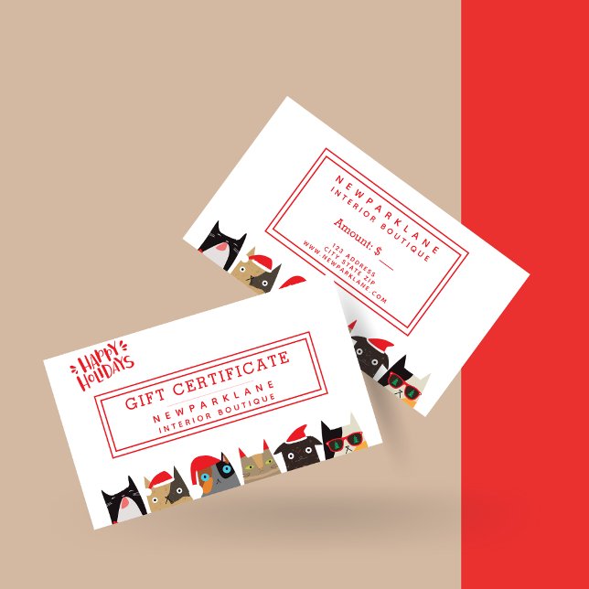 Niedlicher Santa Cat Cartoon Weihnachtsgeschenk Visitenkarte (Von Creator hochgeladen)