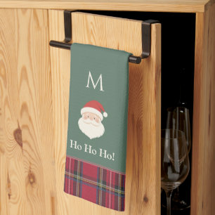 Niedlicher Santa Claus Custom Monogram Weihnachten Geschirrtuch