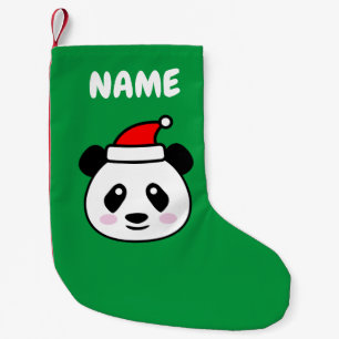 Niedlicher Santa Claus Panda Bär Cartoon Kleiner Weihnachtsstrumpf