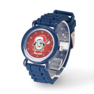 Niedlicher Santa Claus Penguin Cartoon Armbanduhr