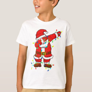 Niedlicher Santa Dabbing Leuchten Weihnachtsjunge T-Shirt