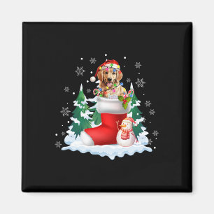 Niedlicher Santa Golden Retriever in den Weihnacht Magnet