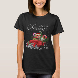 Niedlicher Santa Labradoodle Reiten Red Truck Merr T-Shirt