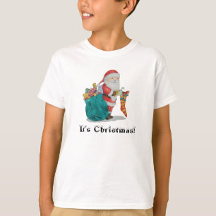 niedlicher Santa mit Spielzeug Weihnachten Kinder  T-Shirt