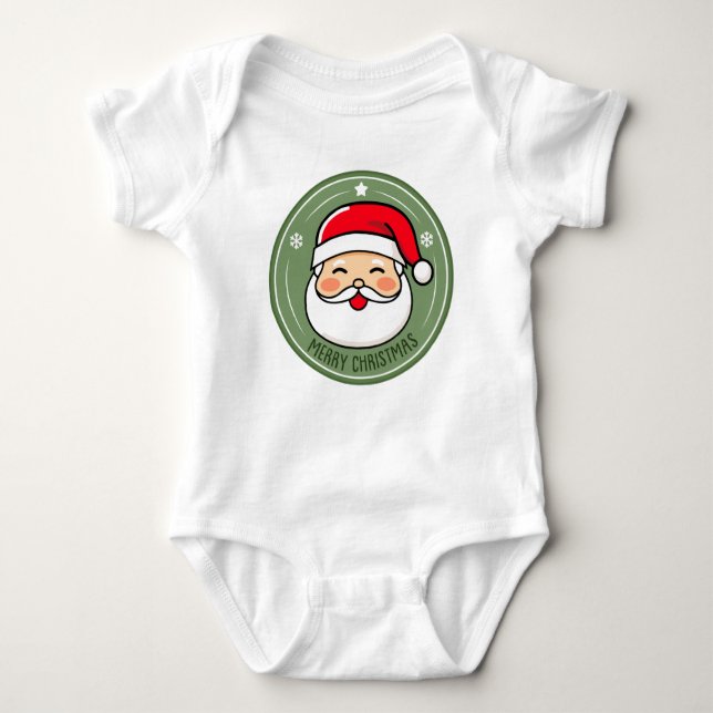 Niedlicher Santa Santa Santa Santa Santa Baby Strampler (Vorderseite)