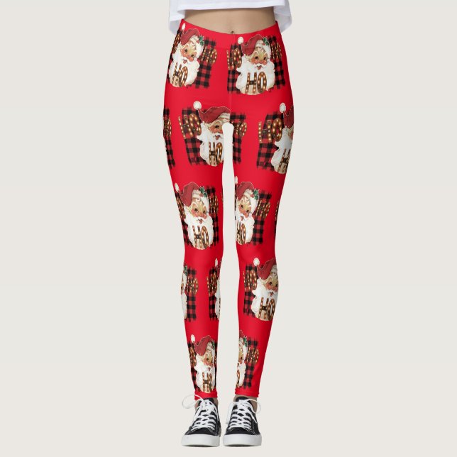 Niedlicher Santa Santa Santa Santa Santa Leggings (Vorderseite)