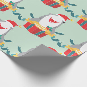 Niedlicher Santa Shark Geschenkpapier