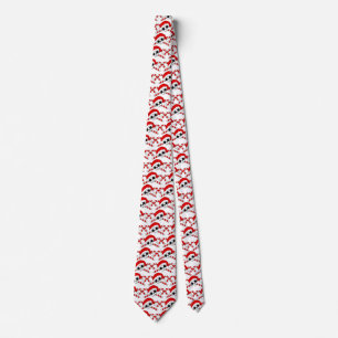 Niedlicher Santa Skull mit Candy Canes Neck Tie Krawatte