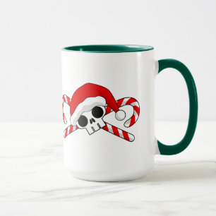 Niedlicher Santa Skull mit Candy Canes Tasse
