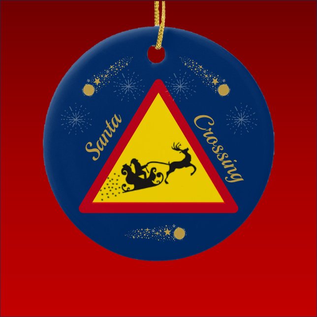 Niedlicher Santa Sleigh Keramik Ornament (Von Creator hochgeladen)