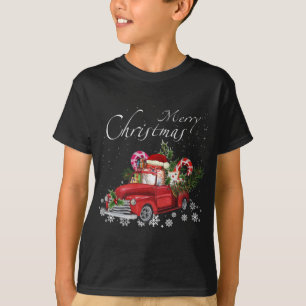 Niedlicher Santa Spitz Riding Red Truck Merry Chri T-Shirt