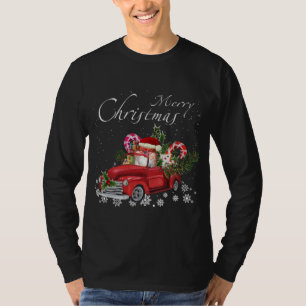 Niedlicher Santa Spitz Riding Red Truck Merry Chri T-Shirt