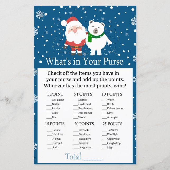 Niedlicher Santa und Eisbär Was ist in deiner Hand (Vorderseite)