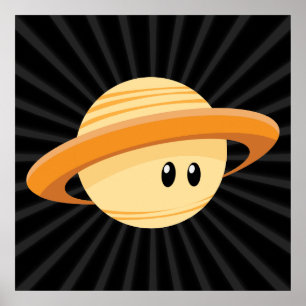 Niedlicher Saturn Planet Poster