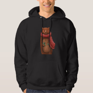Niedlicher Scarf-Braunbär Hoodie