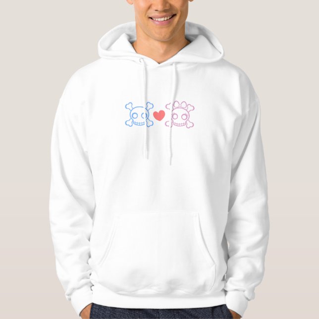 Niedlicher Schädel-Partner Hoodie (Vorderseite)