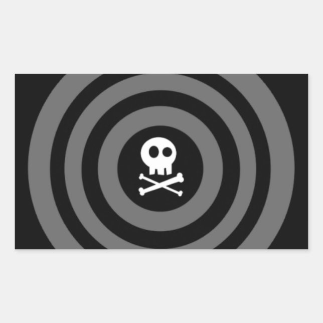 Niedlicher Schädel Rechteckiger Aufkleber (Vorderseite)