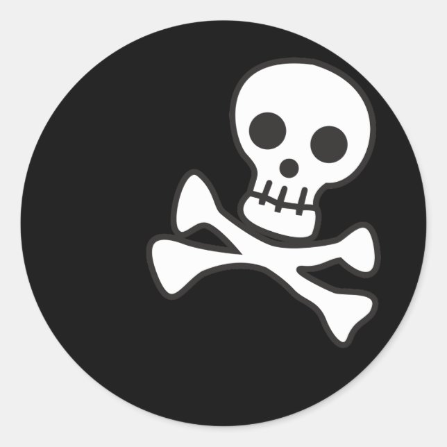 Niedlicher Schädel Runder Aufkleber (Vorderseite)
