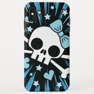 Niedlicher Schädel und Kreuzknochen - Blau Case-Mate iPhone Hülle