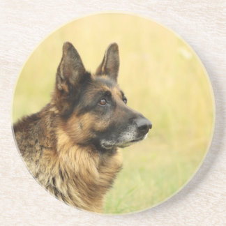 Niedlicher Schäferhund-Untersetzer Sandstein Untersetzer