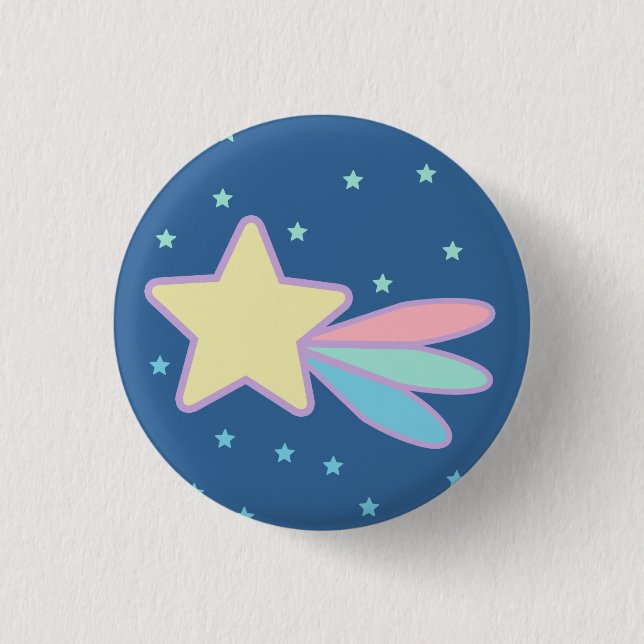 Niedlicher Schießen-Stern-Komet Button (Vorderseite)