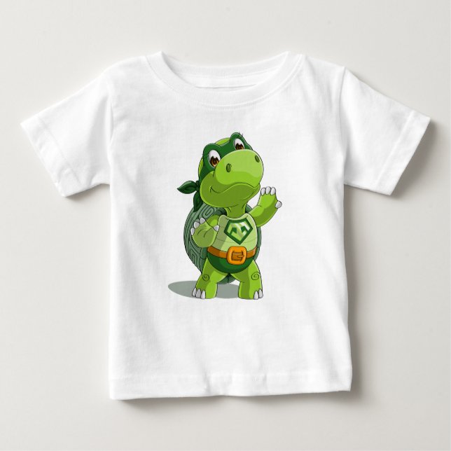 Niedlicher Schildkrötensuperheld Baby T-shirt (Vorderseite)