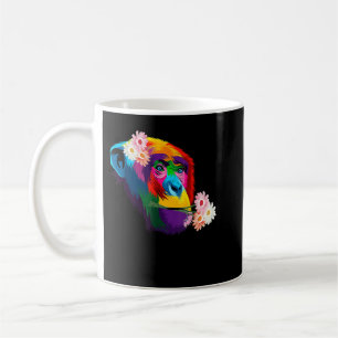 niedlicher Schimpanse Affe farbenfrohe Schimpanse  Kaffeetasse