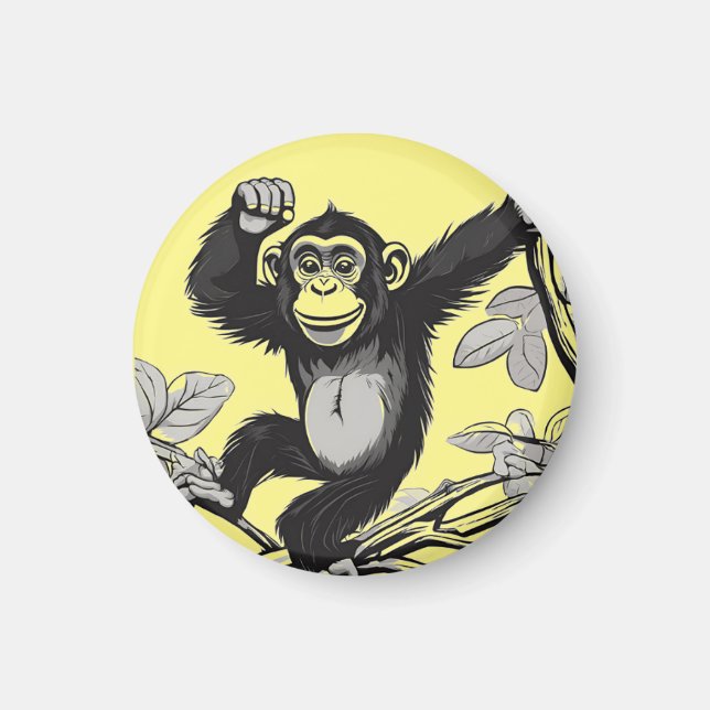 Niedlicher Schimpanse auf den Filialgrüßen Magnet (Vorne)
