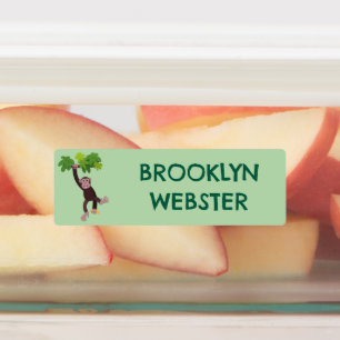 Niedlicher Schimpanse im Dschungel-Cartoon persona Etiketten