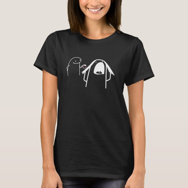 Niedlicher Schlack mit Kaffee T-Shirt (Vorderseite)