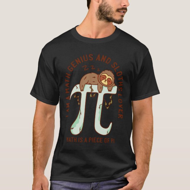 Niedlicher Schlaf auf 3 14 Pi-Zahlensymbol T-Shirt (Vorderseite)