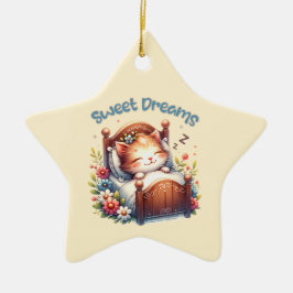 Niedlicher Schlaf Kätzchen Träume Träume Kinderzim Keramik Ornament
