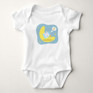 Niedlicher schlafender Hase auf dem Mond für Baby Strampler