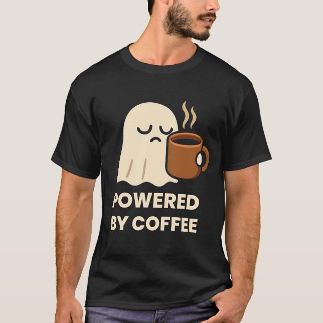 Niedlicher SchläfenGeist mit Kaffee T-Shirt (Vorderseite)