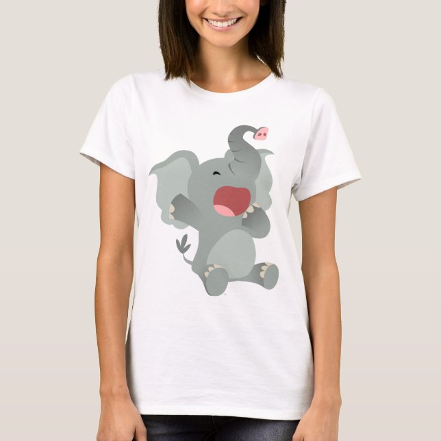 Niedlicher schläfriger Cartoon-Elefant-Frauen-T - T-Shirt (Vorderseite)