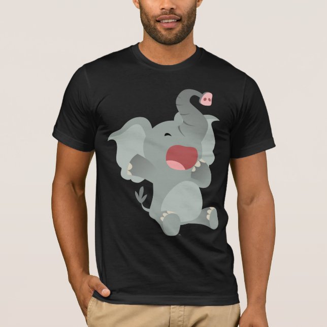 Niedlicher schläfriger Cartoon-Elefant-T - Shirt (Vorderseite)